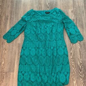 Jessica Howard Turquoise Lace Long Sleeve Dress